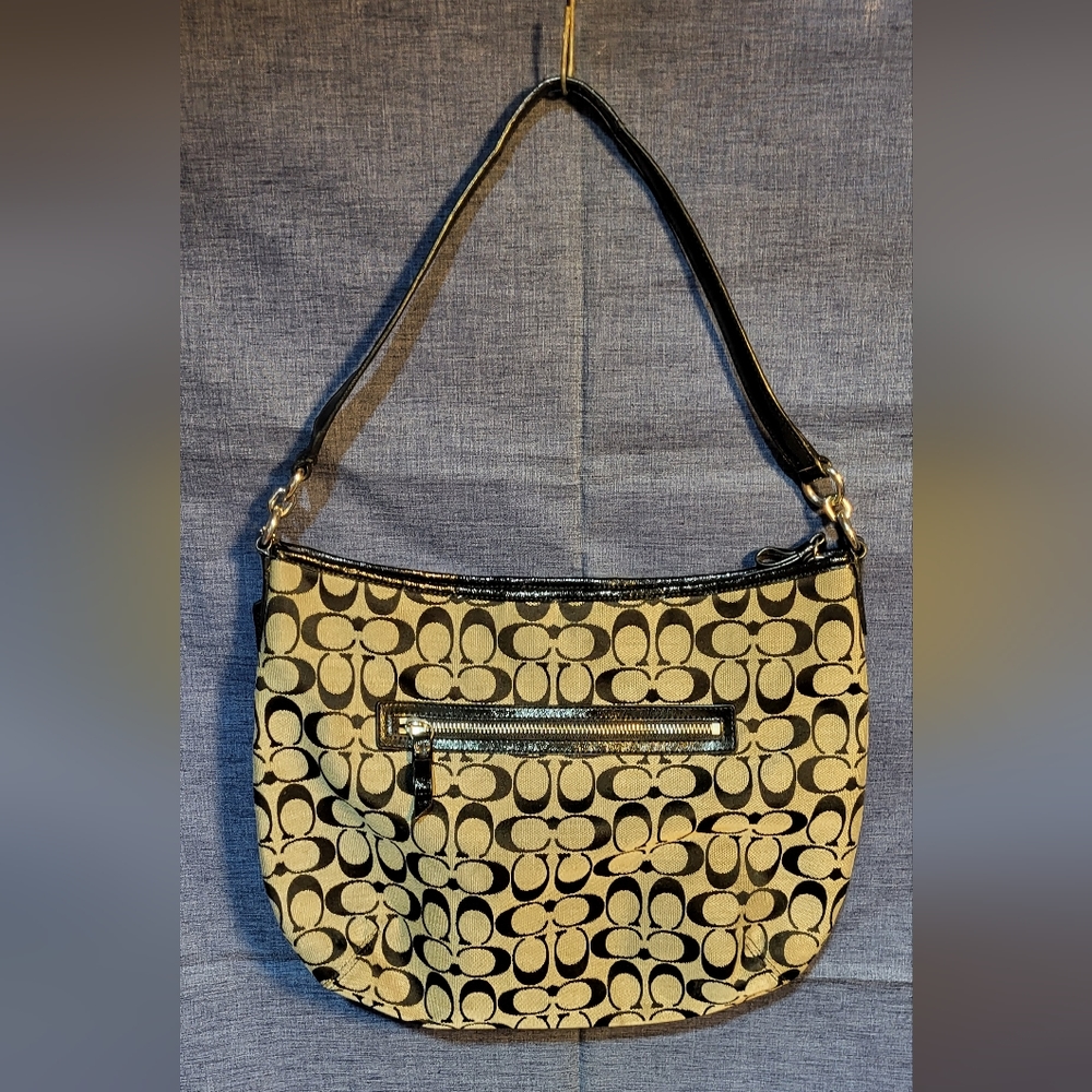 Coach black & tan purse - Picture 2 of 6